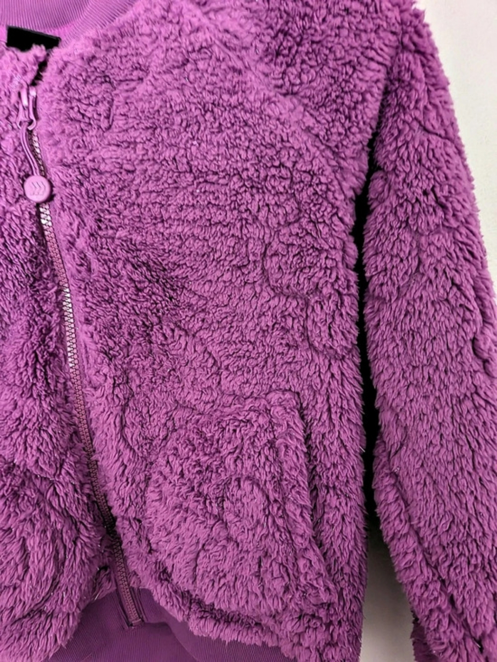 All in Motion Girls' High Pile Fleece Full Zip Sweatshirt Purple - Picture 5 of 6